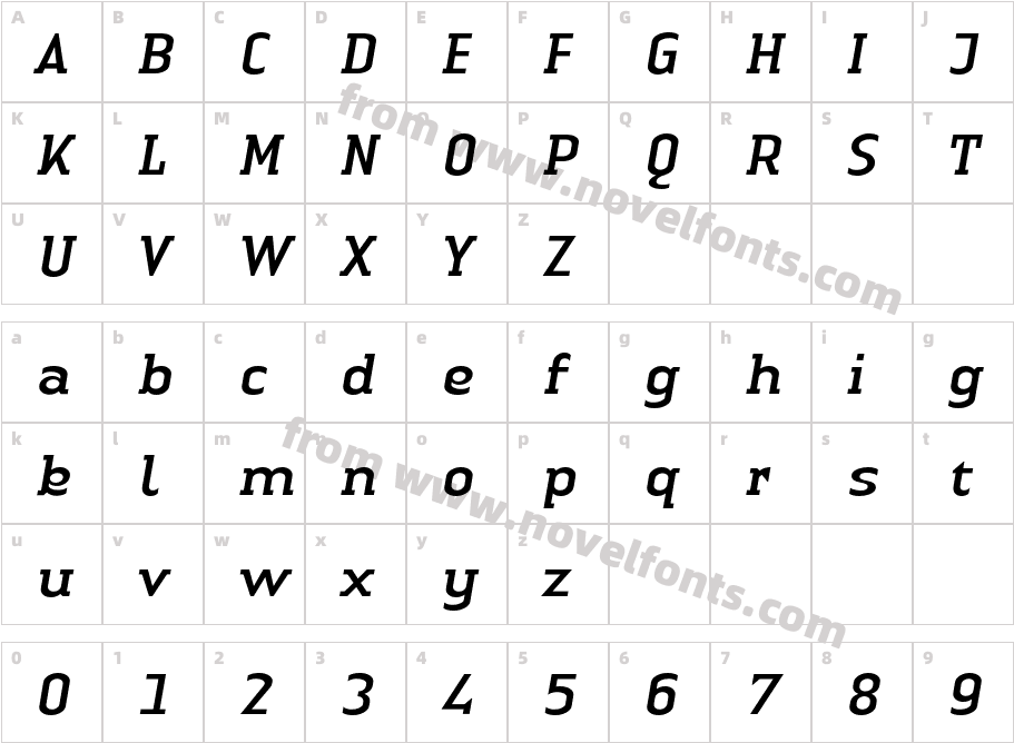 LTAuthenticSerif-ItalicCharacter Map