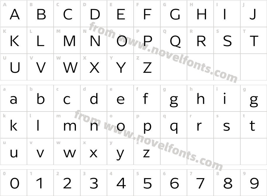 Arpona Sans LightCharacter Map