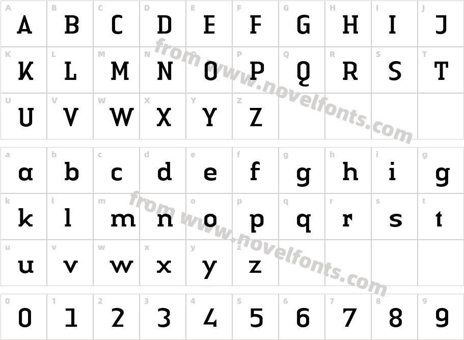 LTAuthenticSerifCharacter Map