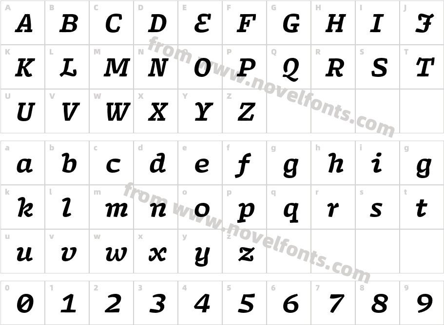 Array Proportional Bold ItalicCharacter Map
