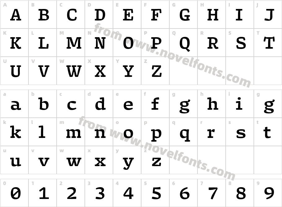 Array Proportional BoldCharacter Map