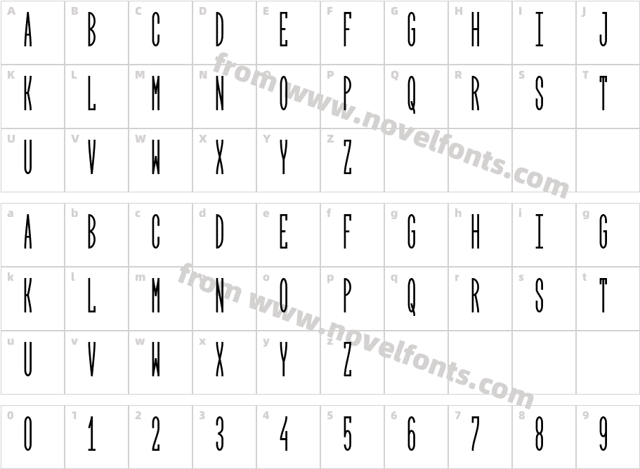 Arrose RegularCharacter Map