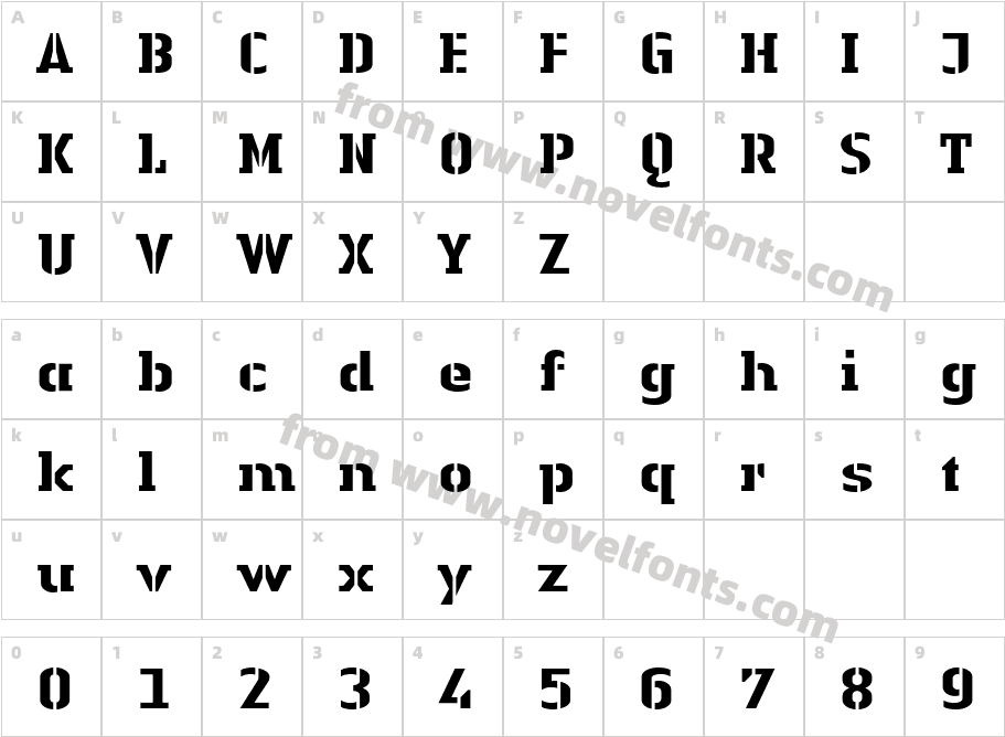 LTAuthenticStencil-HeavyCharacter Map