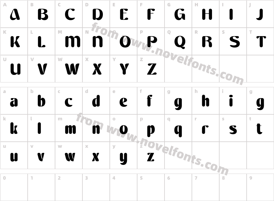 Arshine Rounded Demo RegularCharacter Map