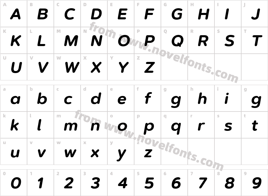 Artegra Soft Bold ItalicCharacter Map