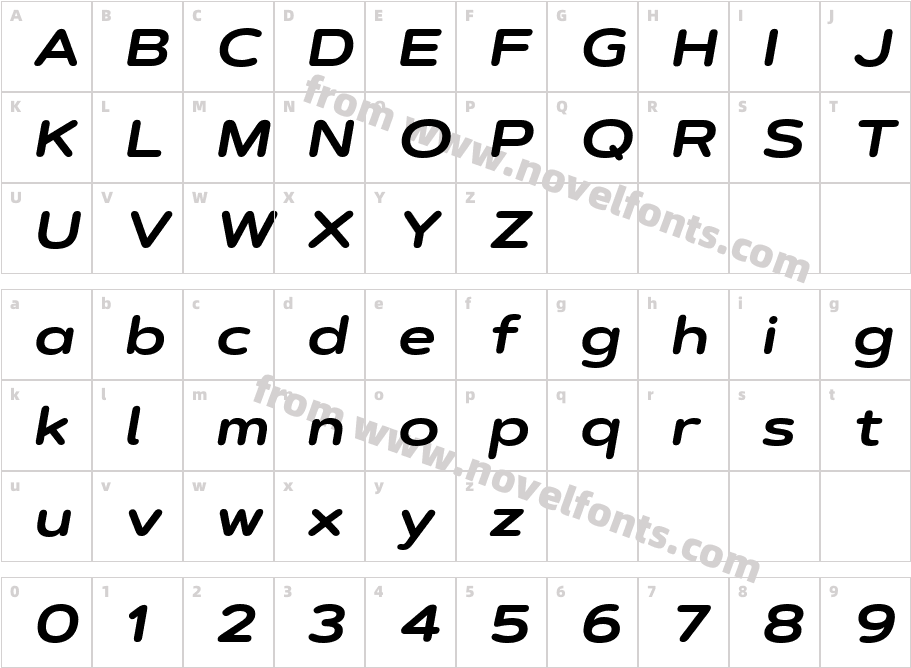 Artegra Soft Ex Bold ItalicCharacter Map