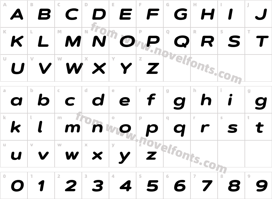 Artegra Soft Ex Extra Bold ItalicCharacter Map