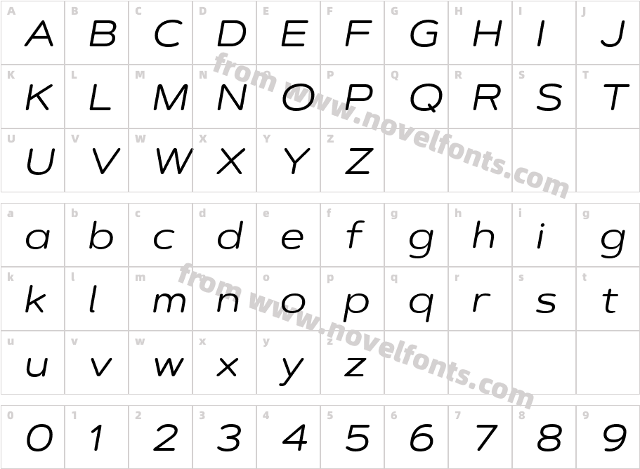 Artegra Soft Ex Regular ItalicCharacter Map