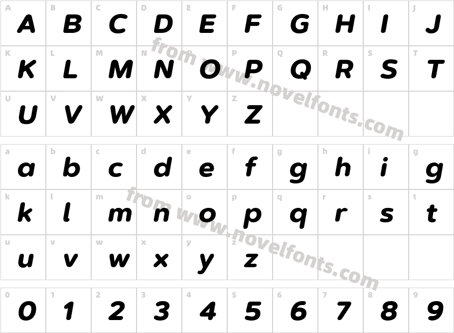 Artegra Soft Extra Bold ItalicCharacter Map