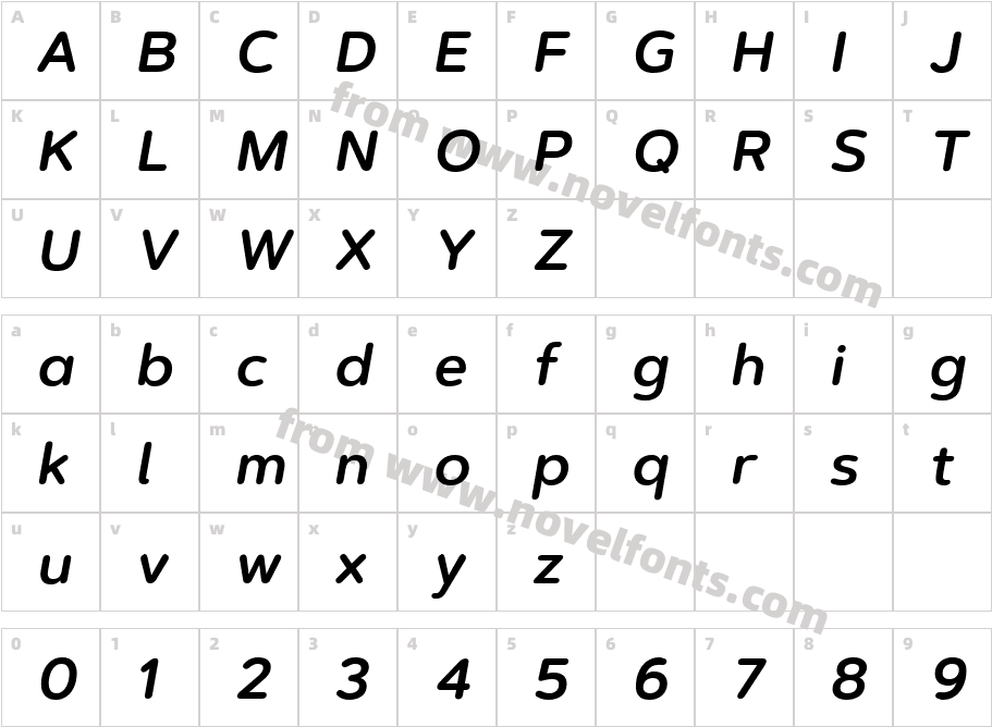 Artegra Soft Semibold ItalicCharacter Map