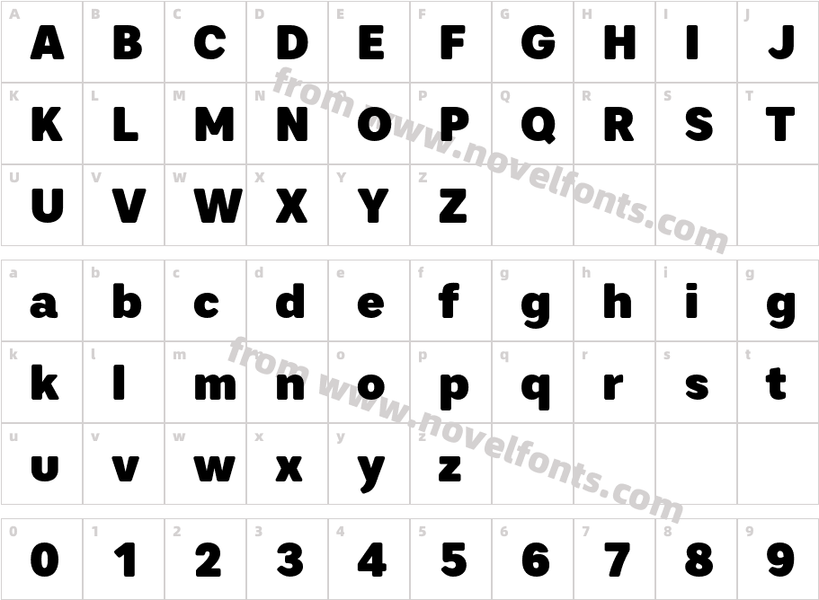 Artico Soft BlackCharacter Map