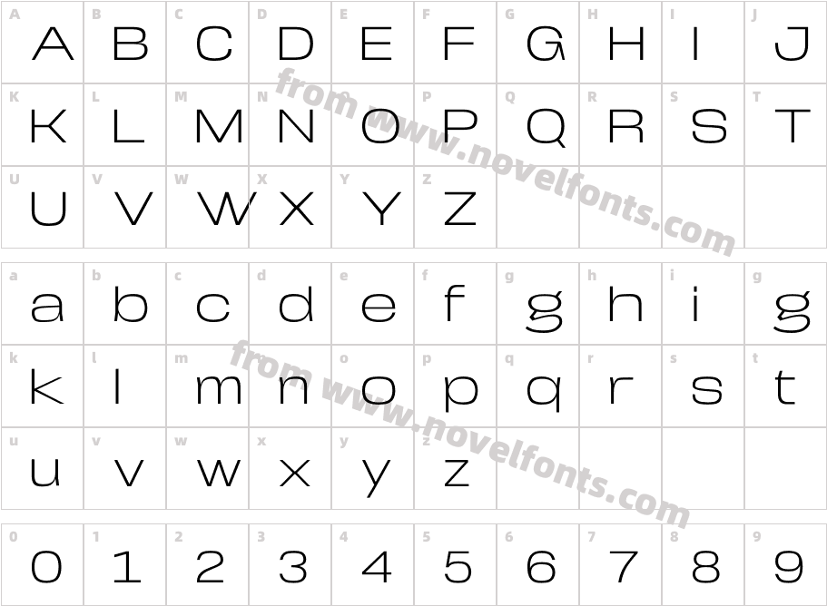 Arupala Grotesk W05 LightCharacter Map