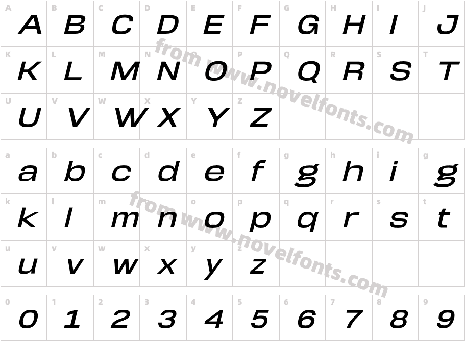 Arupala Grotesk W05 Semi Bd ItCharacter Map
