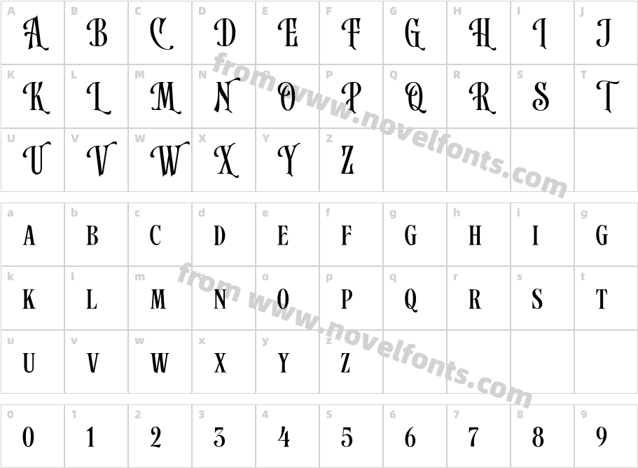 Arvoire Leonard RegularCharacter Map