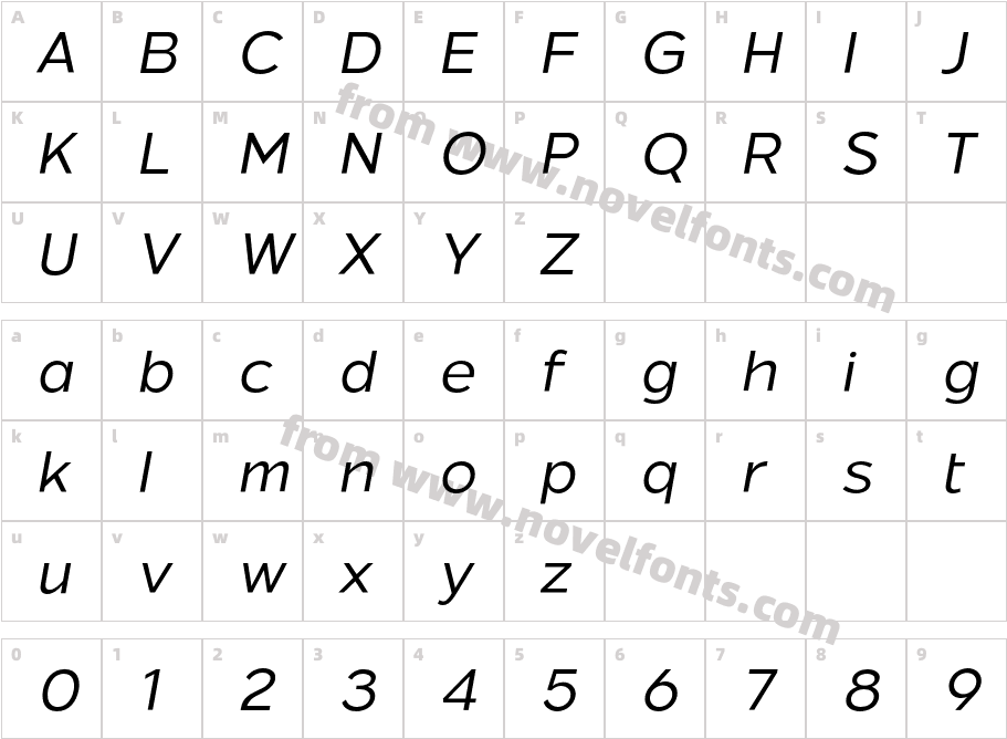 Asen Pro ItalicCharacter Map