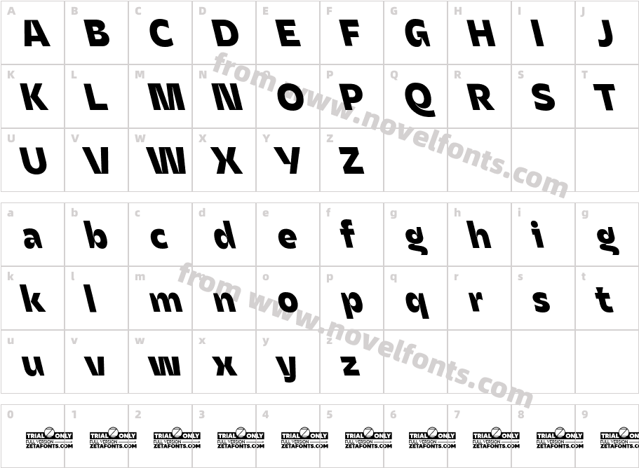 Asgard Trial Xbold Backslant TrialCharacter Map