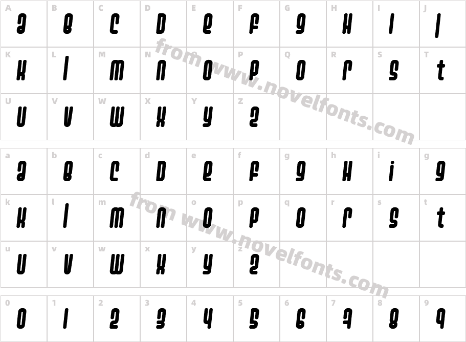 Ashbury ItalicCharacter Map