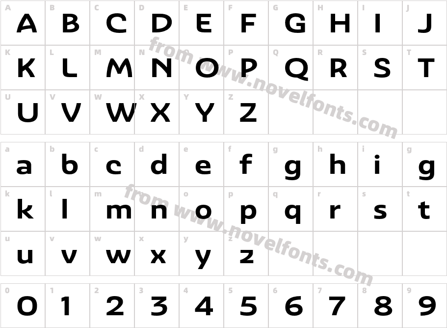 Ashemore Ext BoldCharacter Map