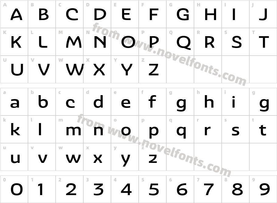 Ashemore Ext MediumCharacter Map
