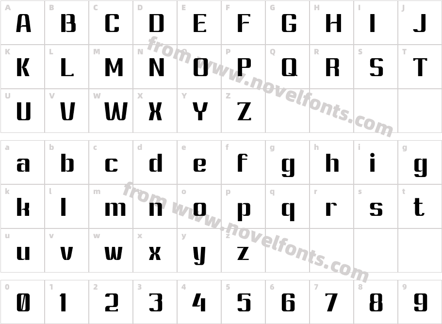 Ashety BoldCharacter Map