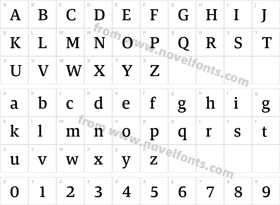Askan MediumCharacter Map