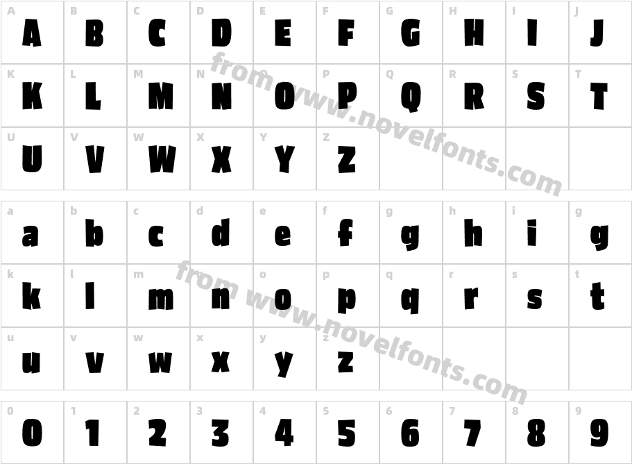 Asphalt Black CondensedCharacter Map