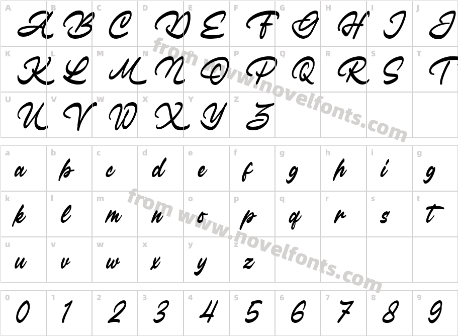 Astroline RegularCharacter Map