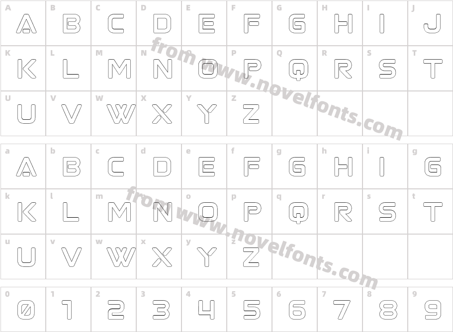 Astromax OutlineCharacter Map
