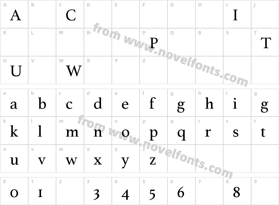 Athelas RegularCharacter Map