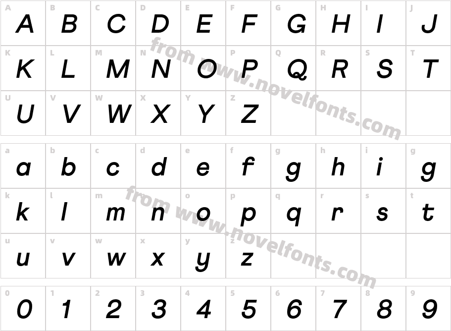 Athletics Bold ItalicCharacter Map