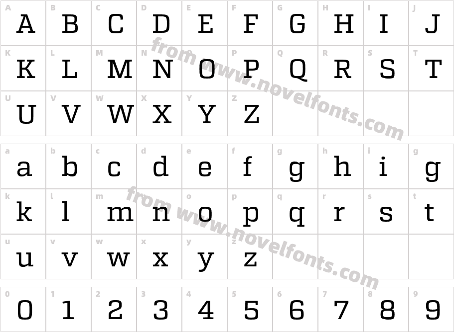 Atletico RegularCharacter Map