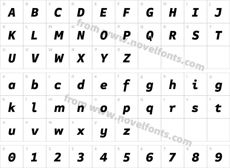 Attribute Text Black ItalicCharacter Map