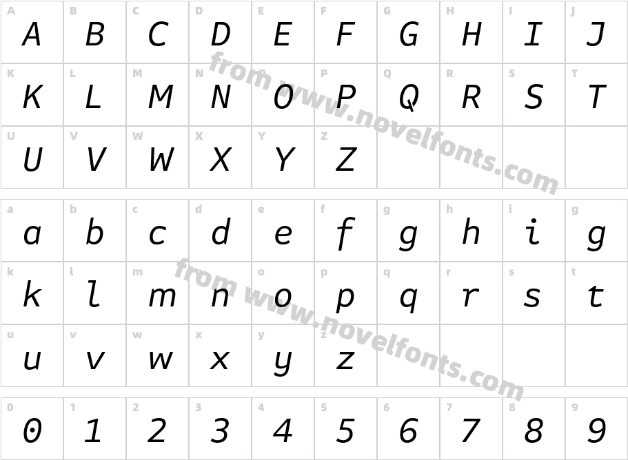Attribute Text ItalicCharacter Map