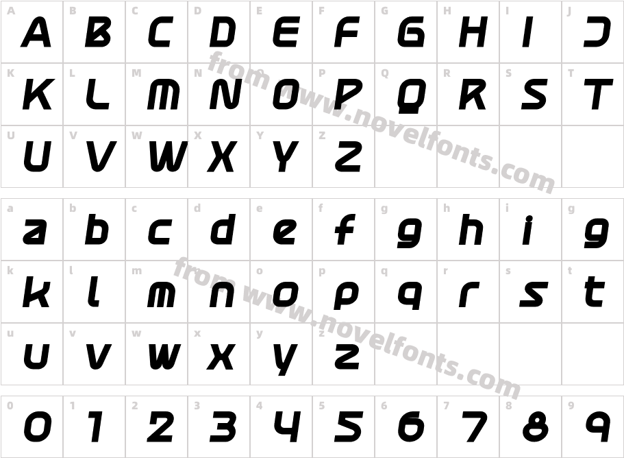 Atures1100 ItalicCharacter Map