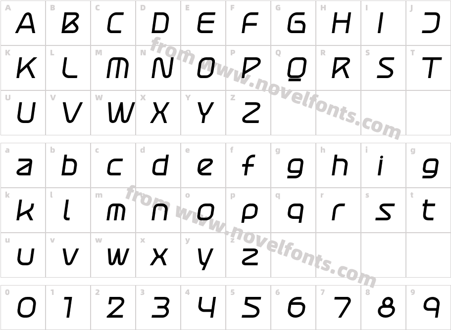 Atures600 ItalicCharacter Map