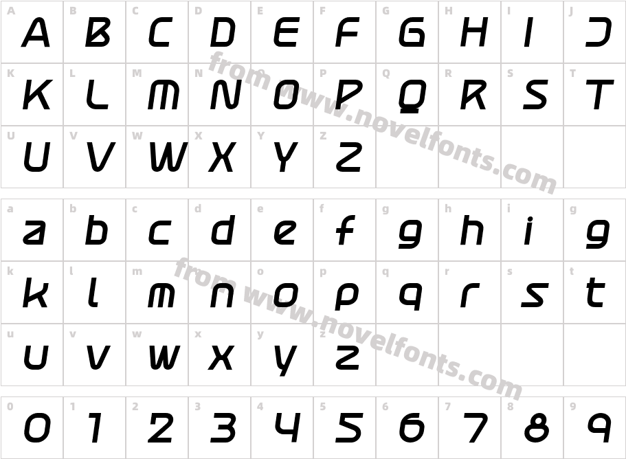 Atures800 ItalicCharacter Map