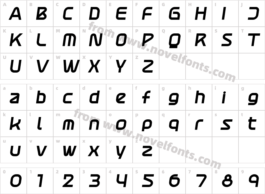 Atures900 ItalicCharacter Map