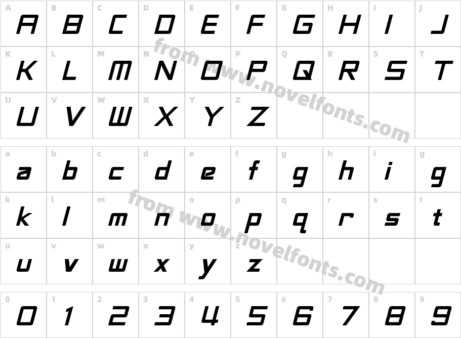 La Beouf Bold ItalicCharacter Map