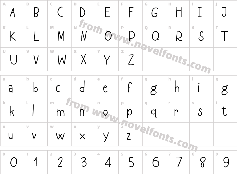Augustwind RegularCharacter Map