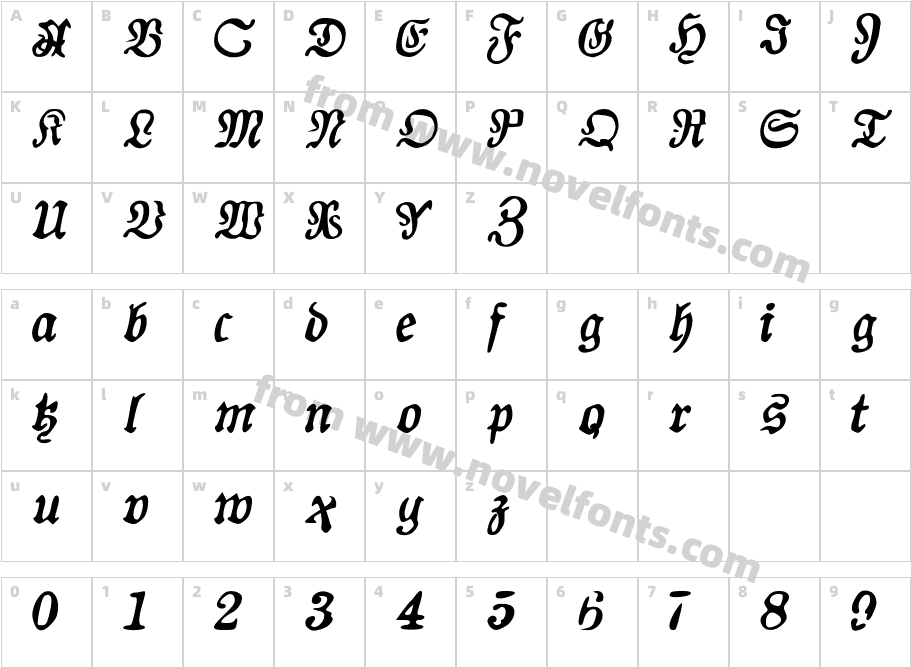 Auld Magick Bold ItalicCharacter Map