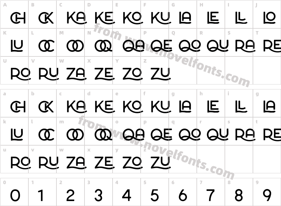 Aurell LigatureCharacter Map
