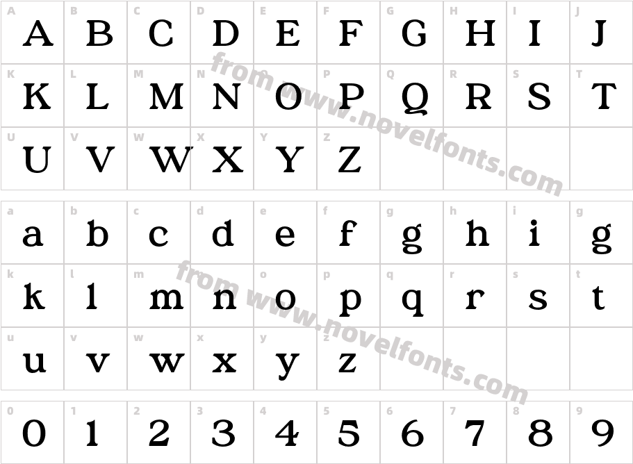 Austena RegularCharacter Map