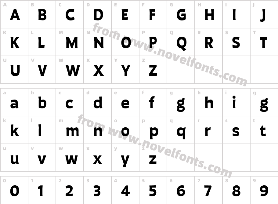 Auster BoldCharacter Map