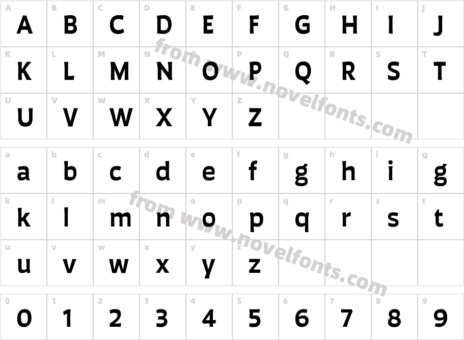 Auster SemiboldCharacter Map