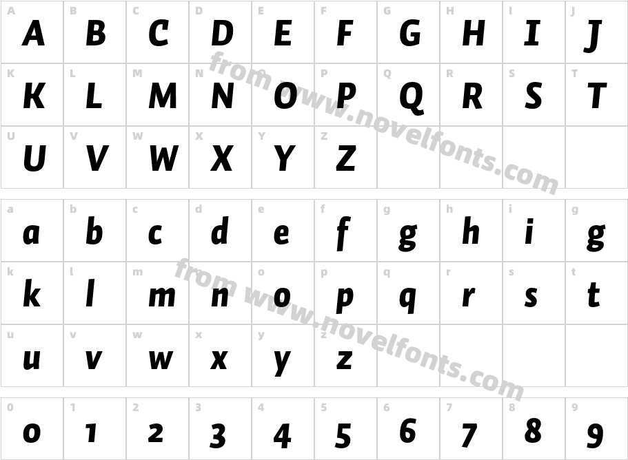 Auto Pro Black Italic 1Character Map