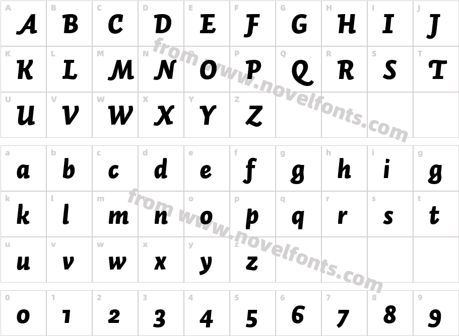 Auto Pro Black Italic 2Character Map