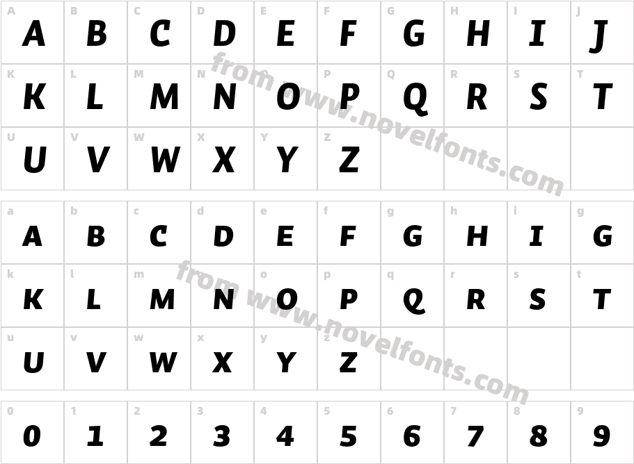 Auto Pro Black Italic Small CapsCharacter Map