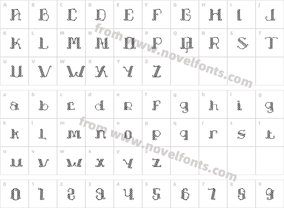 Laapiah Tigo TypefaceCharacter Map