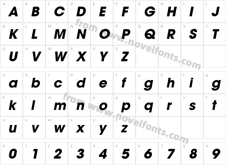 Avant Garde Medium Bold ItalicCharacter Map
