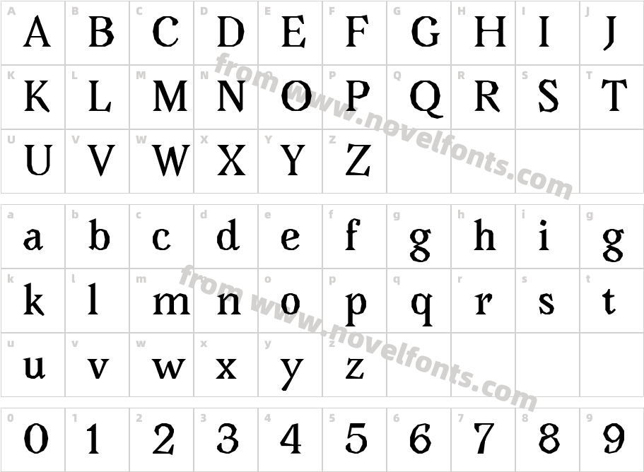 Avara BoldCharacter Map